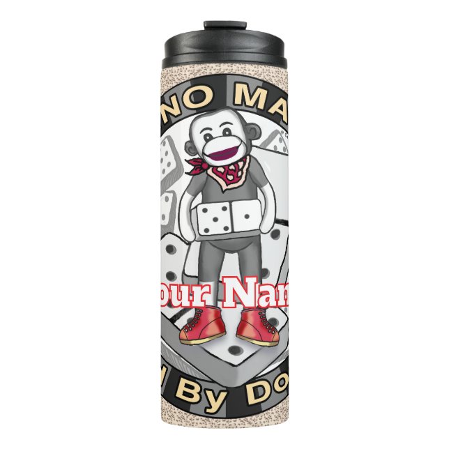 Sock Monkey Domino Master Becher (Vorderseite)