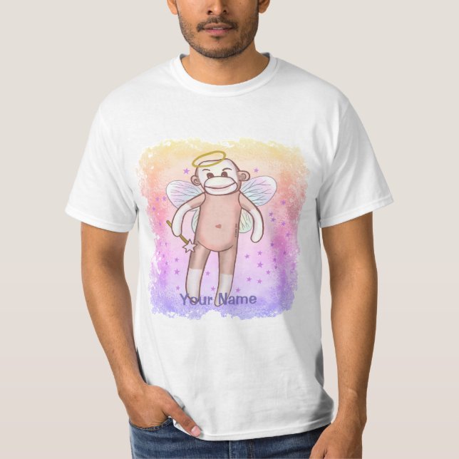 Sock Monkey Engel T-Shirt (Vorderseite)