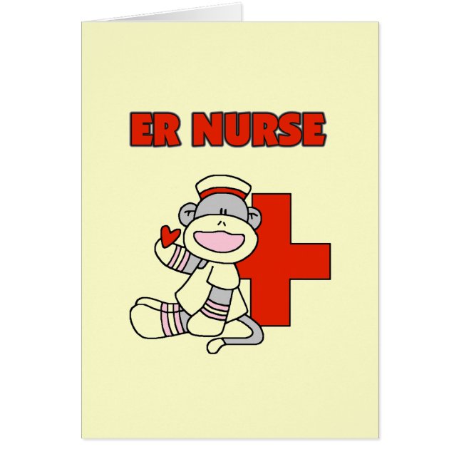 Sock Monkey ER Nurse T - Shirt und Geschenke (Vorne)
