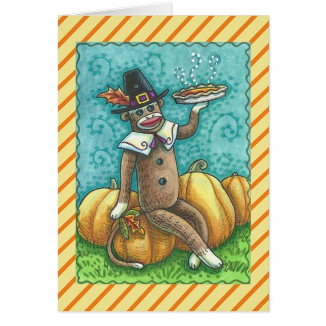 SOCK-MONKEY-ERNTEDANK-GREETCARD-Leere (Vorne)