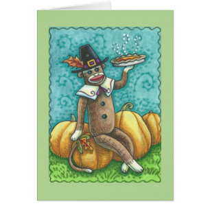 SOCK-MONKEY-ERNTEDANK-GREETCARD-Leere
