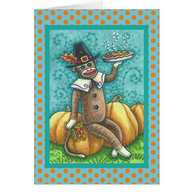 SOCK-MONKEY-ERNTEDANK-GREETCARD-Leere (Vorne)