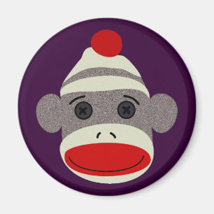 Sock Monkey Face Magnet