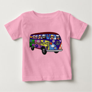 Sock Monkey Friedensbus  Baby T-shirt