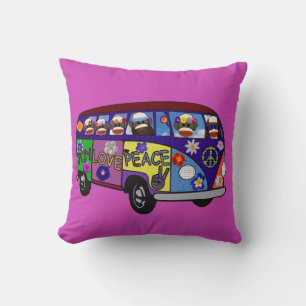 Sock Monkey Friedensbus Kissen