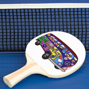 Sock Monkey Friedensbus Tischtennis Schläger