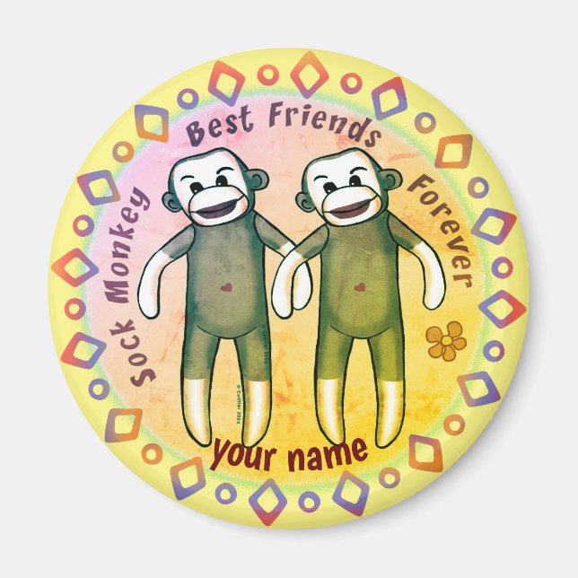 Sock Monkey Friends Magnet (Vorne)