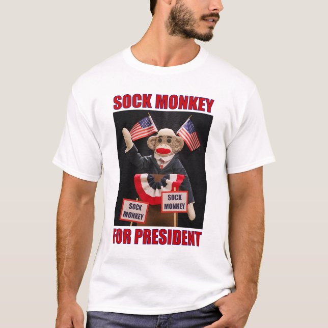 Sock Monkey für den T - Shirt des Präsidenten (Vorderseite)