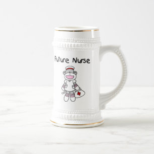 Sock Monkey Future Krankenpflege T - Shirt und Ges Bierglas