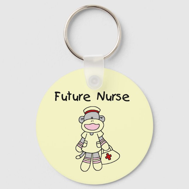 Sock Monkey Future Krankenpflege T - Shirt und Ges Schlüsselanhänger (Vorderseite)