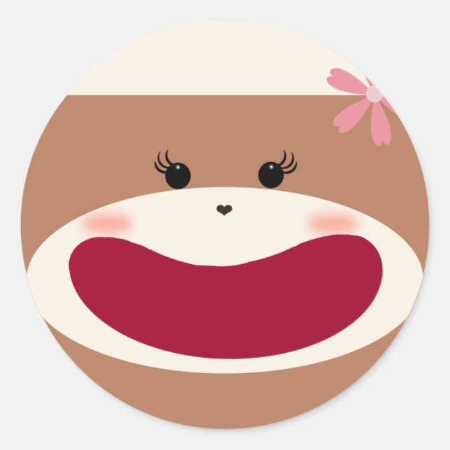 Sock Monkey Girl Sticker (Devant)