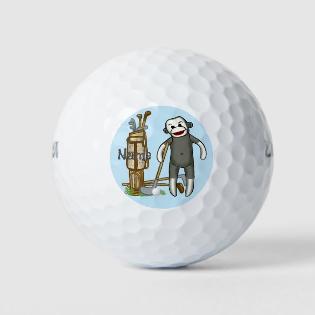 Sock Monkey Golf Golfball (Vorderseite)