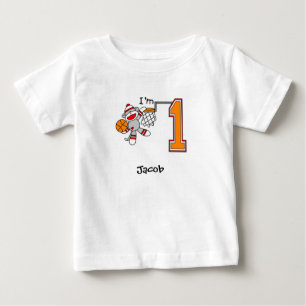 Sock Monkey Hoops 1er Birthday Baby T-Shirt