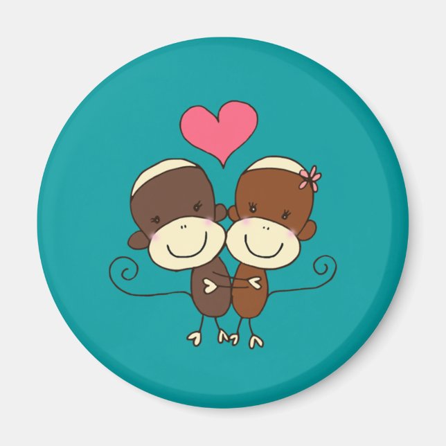 Sock Monkey Hugz Magnete Magnet (Vorne)