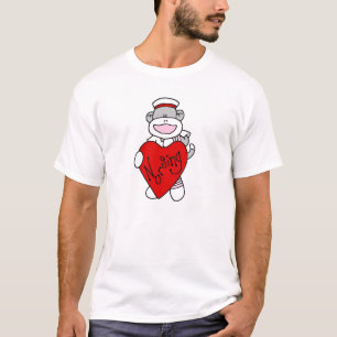Sock Monkey I Liebe Pflege T - Shirt und Geschenke