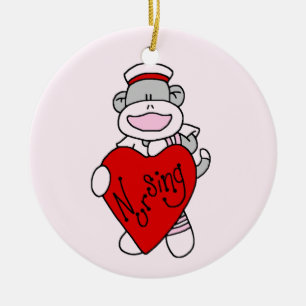 Sock Monkey I Liebe Pflege T - Shirt und Geschenke Keramikornament