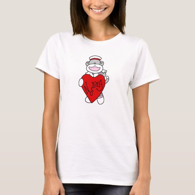 Sock Monkey I Love Nursing T-shirts et cadeaux (Devant)