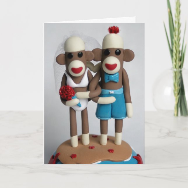 Sock Monkey Island Wedding Card Karte (Vorderseite)