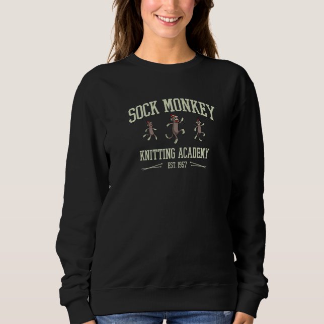 Sock Monkey Knitting Academy Collegiate Style Sock Sweatshirt (Vorderseite)