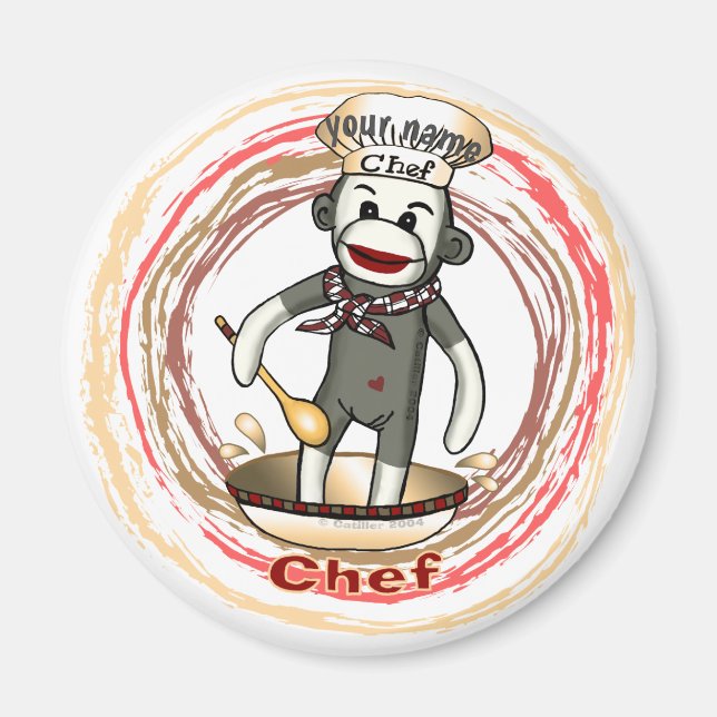 Sock Monkey Koch Magnet (Vorne)