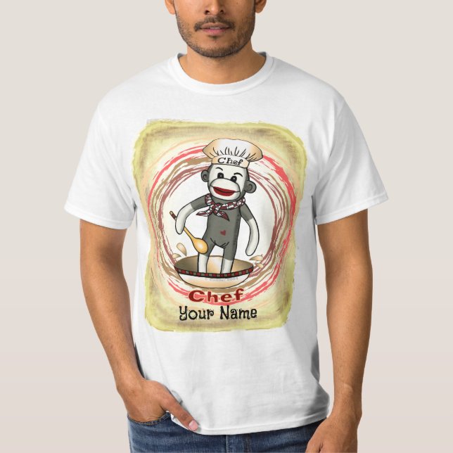 Sock Monkey Koch T - Shirt (Vorderseite)