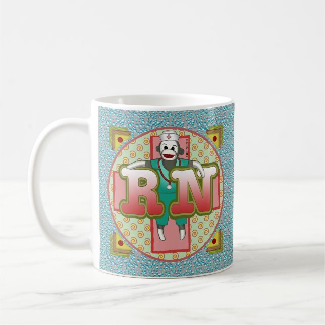 Sock Monkey Krankenpflegerin Kaffeetasse (Links)