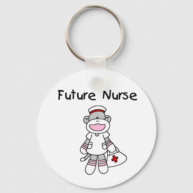 SOCK MONKEY KÜNFTIGE NURSE SCHLÜSSELANHÄNGER (Vorderseite)