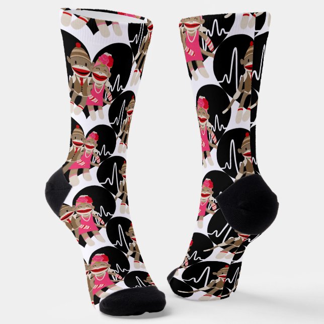 Sock Monkey Liebe Socks Socken (Gewinkelt)