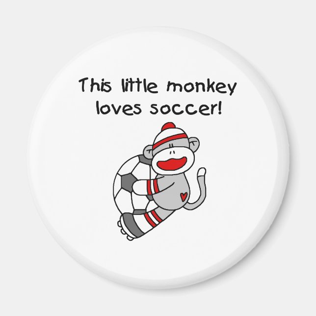 Sock Monkey Lieben Fußball Magnet (Vorne)