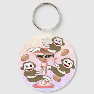 Sock Monkey Martini Schlüsselanhänger