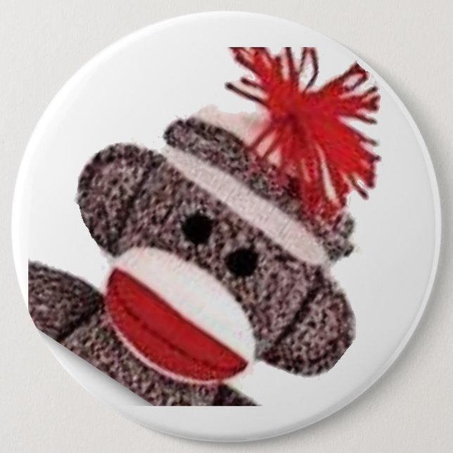 Sock Monkey Merchandise Produkte Geschenke Button (Vorderseite)