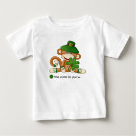 Sock Monkey mit Kleeblatt St. Patrick's Day Baby T-shirt