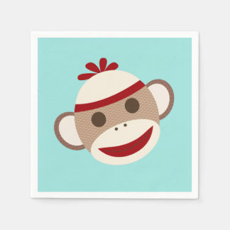 Sock Monkey Napkins Serviette