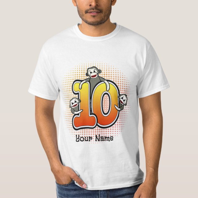 Sock Monkey Nummer 10 T-Shirt (Vorderseite)