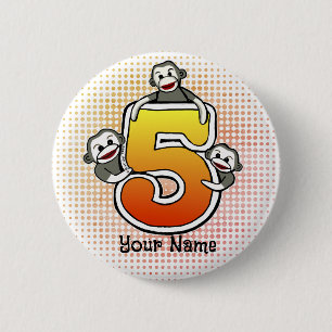 Sock Monkey Nummer 5 Button