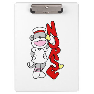 Sock Monkey Nurse Clipboard Klemmbrett