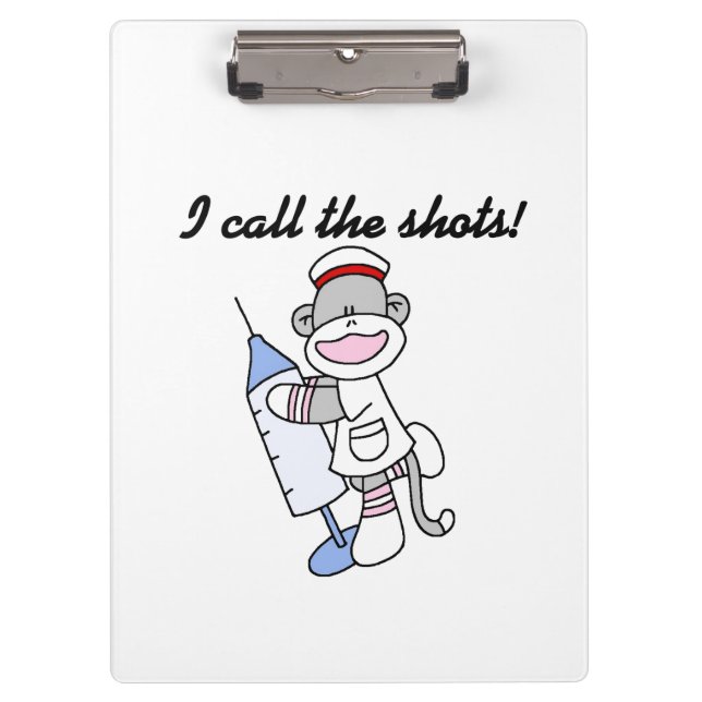 Sock Monkey Nurse I Call the Shots Clipboard Klemmbrett (Vorderseite)