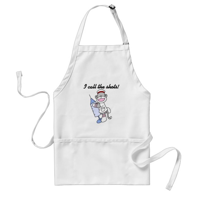 Sock Monkey Nurse I Call the Shots Geschenke Schürze (Vorne)