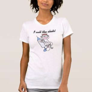 Sock Monkey Nurse I Call the Shots Geschenke T-Shirt