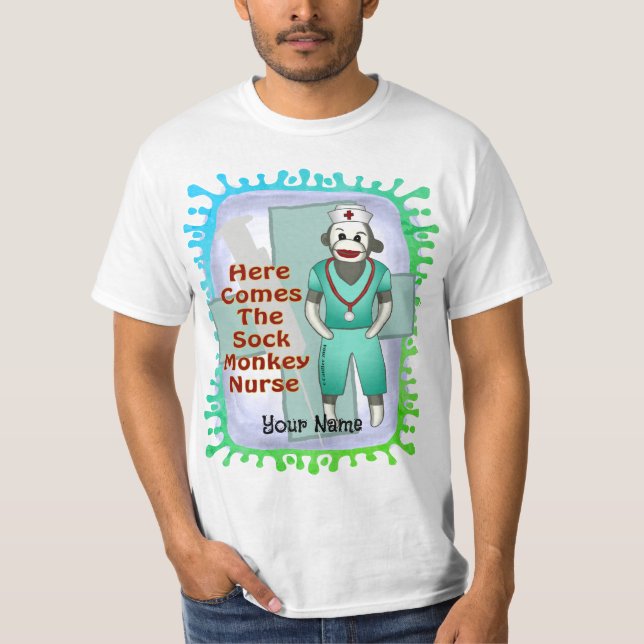 Sock Monkey Nurse T - Shirt (Vorderseite)