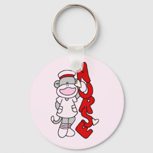 Sock Monkey Nurse T - Shirt und Geschenke Schlüsselanhänger