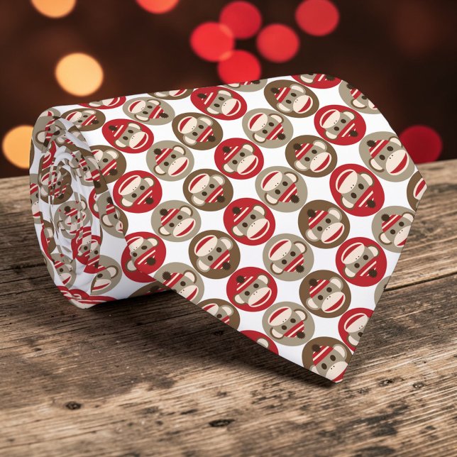 Sock Monkey Pop Kultur individuell gestaltete Kraw Krawatte (Von Creator hochgeladen)