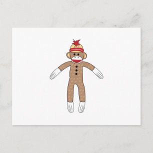 Sock Monkey Postkarte