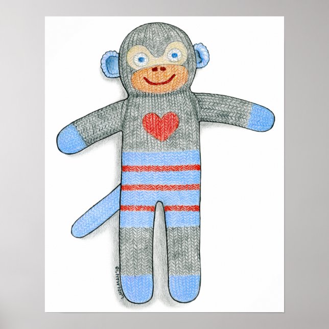 Sock Monkey Print Poster (Vorne)