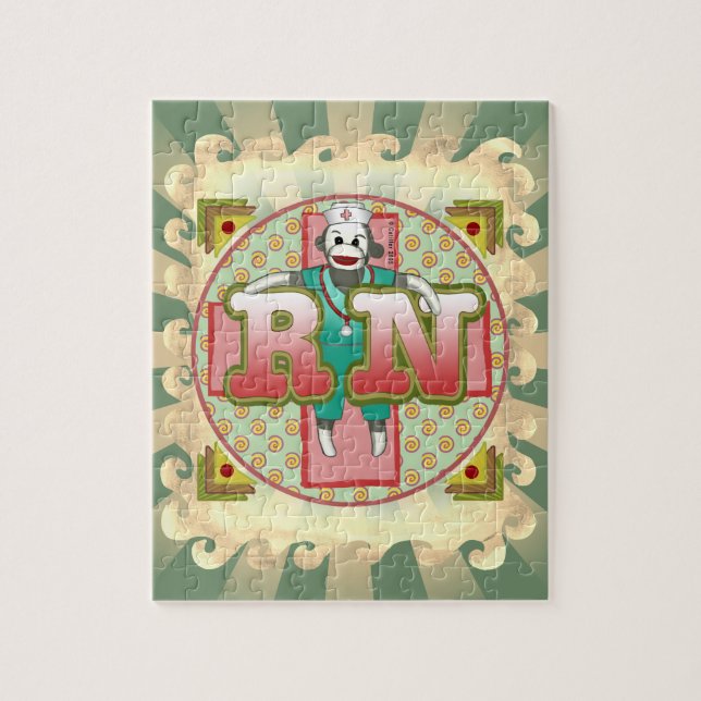 Sock Monkey RN Nurse (Vertikal)