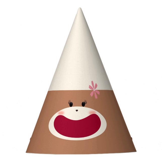 Sock Monkey Smile (Girl) Partyhütchen (Vorderseite)
