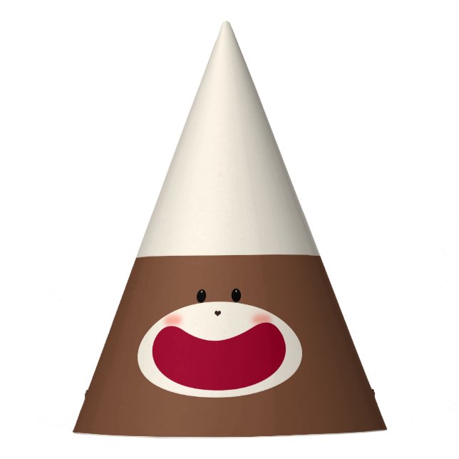 Sock Monkey Smile (Junge) Partyhütchen (Vorderseite)