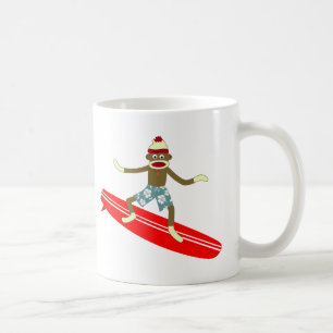 Sock Monkey Surfer Kaffeetasse