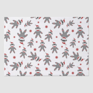 Sock Monkey Tragen Weihnachtsmannmütze Weihnachtsm Seidenpapier