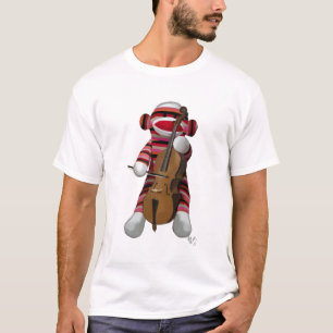 Sock Monkey und Cello T-Shirt